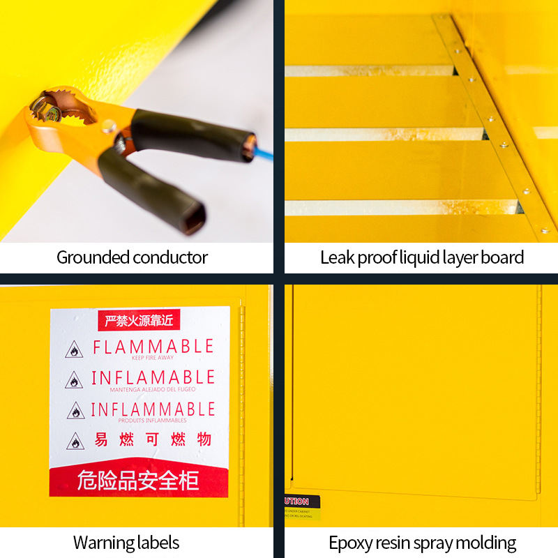 خزانة المواد الكيميائية المقاومة للحريق القابلة للاشتعال الفولاذ مقاوم للانفجار مقاوم السائل سائل السلامة الصلب خزانة.